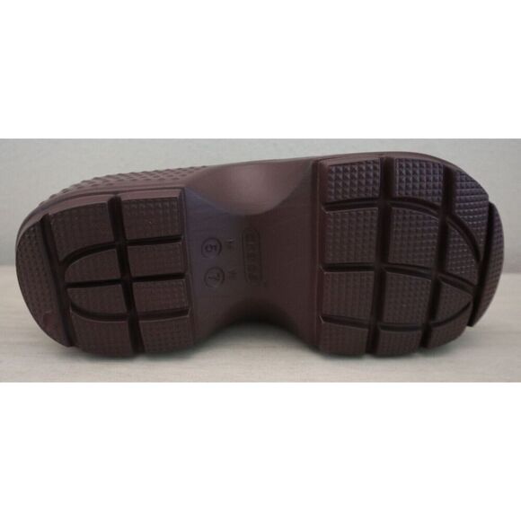 CROCS  Unisex Men's Sz 6 Women's Sz 8 Mocha Brown Stomp Slide Sandals Clogs - Picture 4 of 8